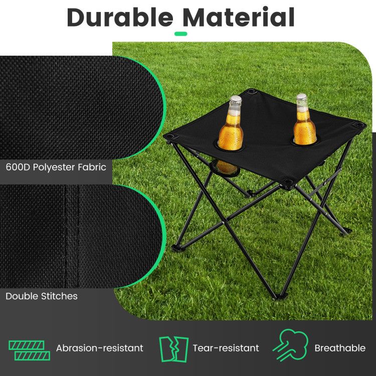 Outdoor Folding Camping Chairs and Table Set with Carrying Bag Doba