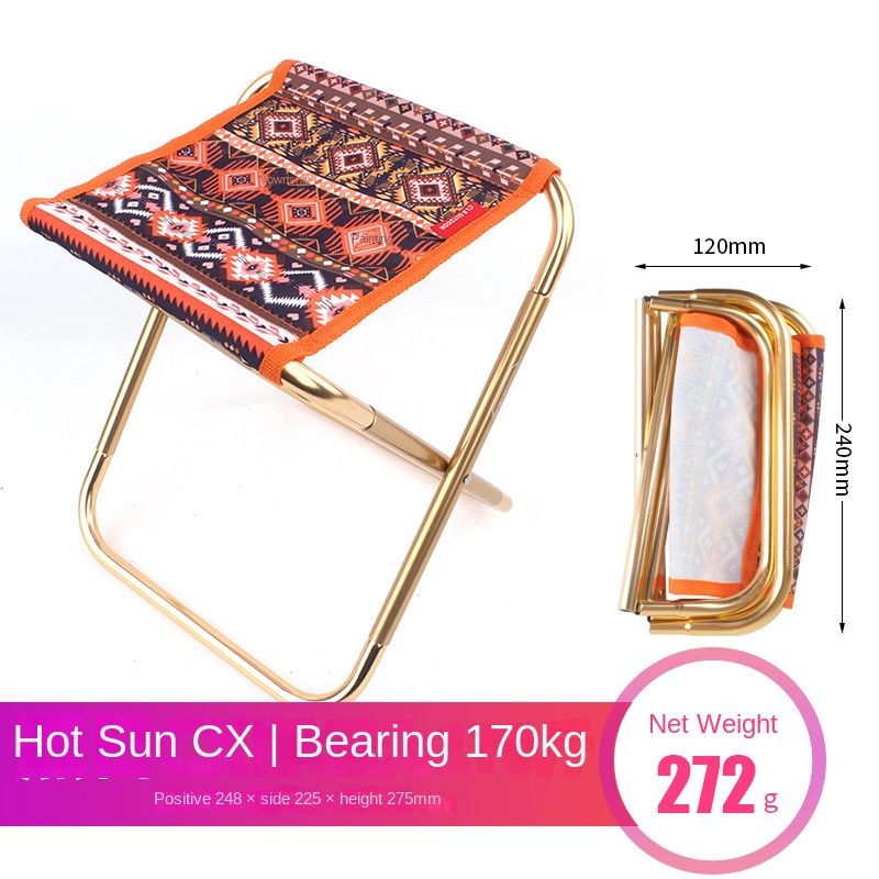 Outdoor folding chairs aluminum alloy fishing chairs barbecue folding stool portable camping pony Doba