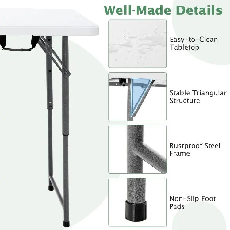 3-Level Height Adjustable Folding Table Doba