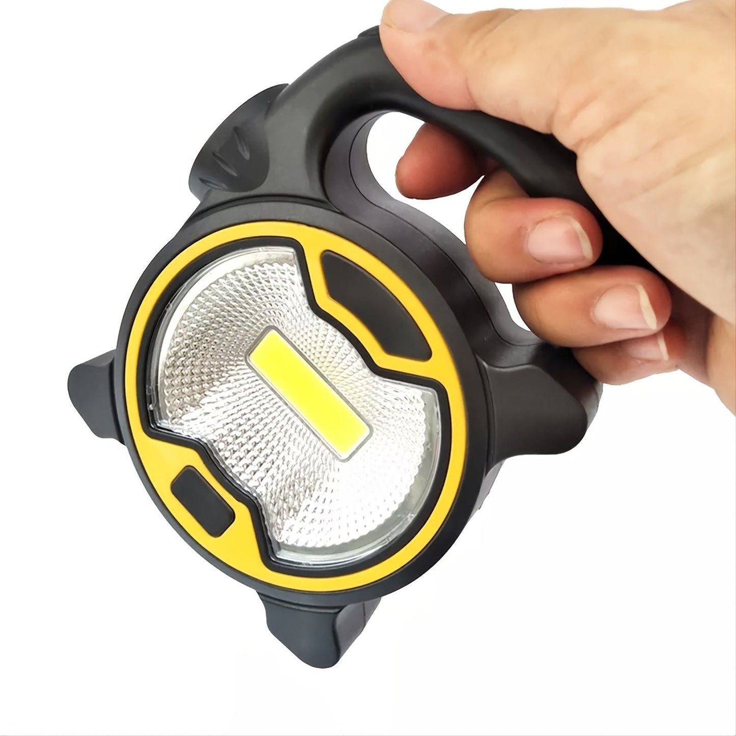 1pc LED COB Camping Flashlight Lantern AA Battery Power Floodlight + Side Torch Light Mini Portable COB Camping Lamps Work Lights(Without Battery) Doba