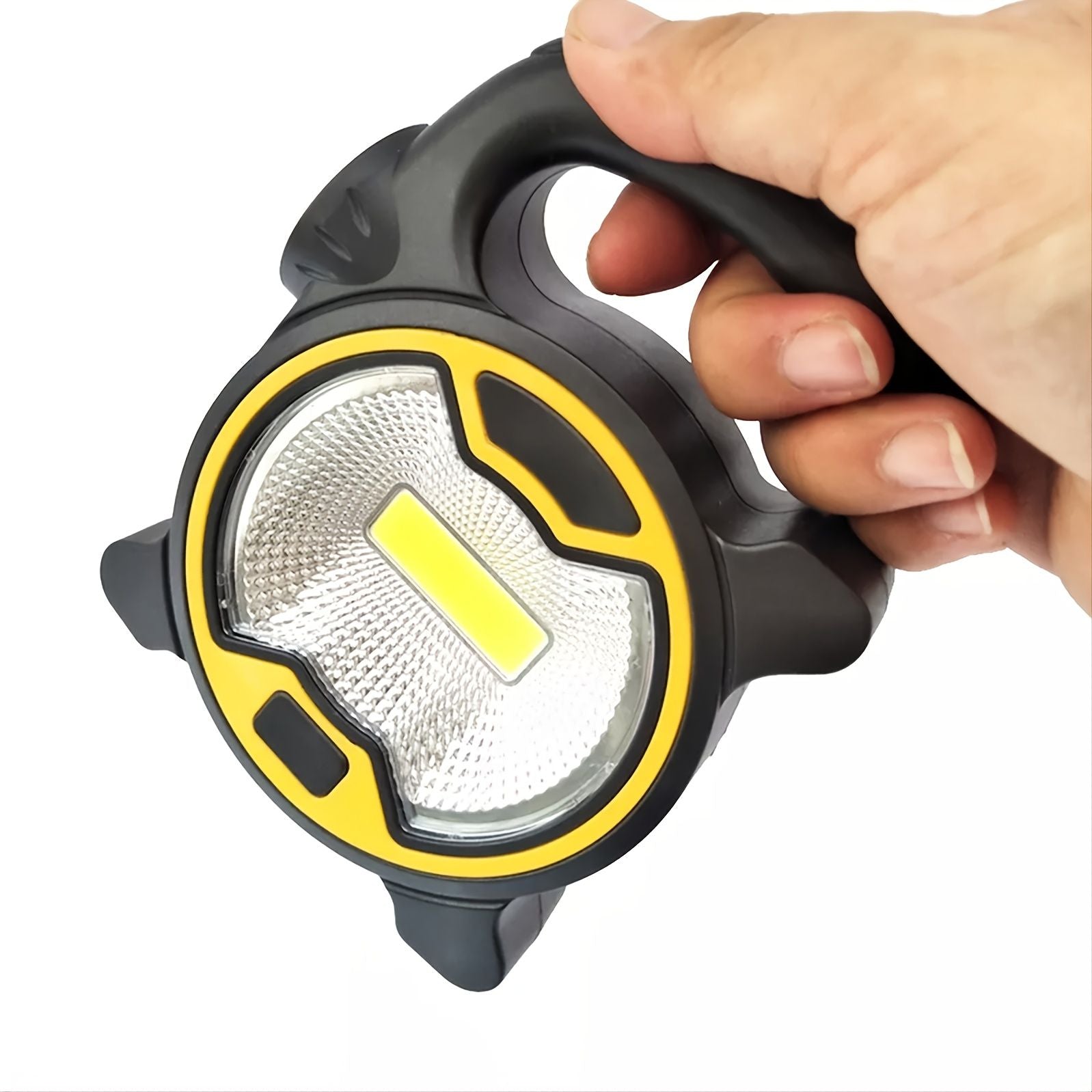 1pc LED COB Camping Flashlight Lantern AA Battery Power Floodlight + Side Torch Light Mini Portable COB Camping Lamps Work Lights(Without Battery) Doba