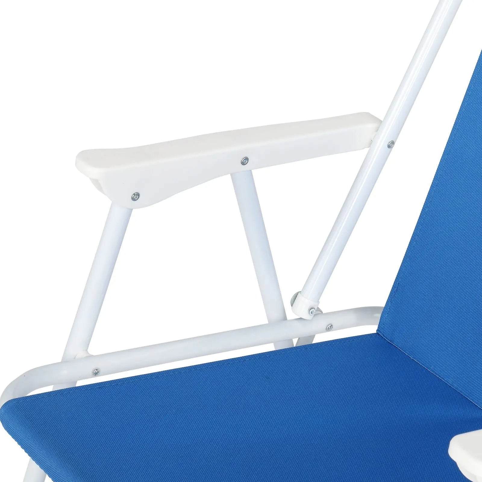 Oxford Cloth Iron Outdoor Beach Chair Blue Doba