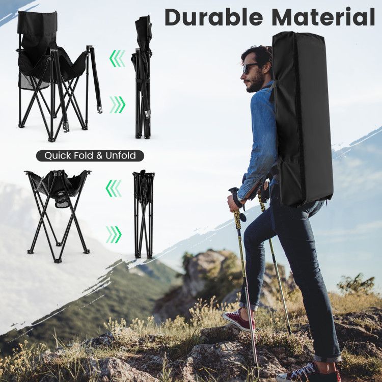 Outdoor Folding Camping Chairs and Table Set with Carrying Bag Doba