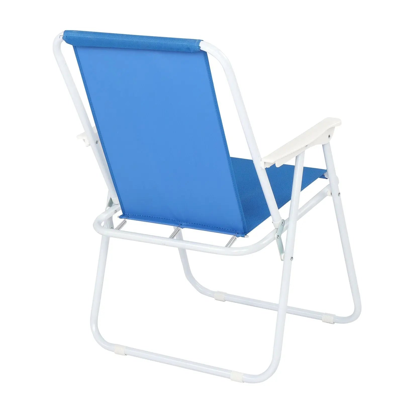Oxford Cloth Iron Outdoor Beach Chair Blue Doba