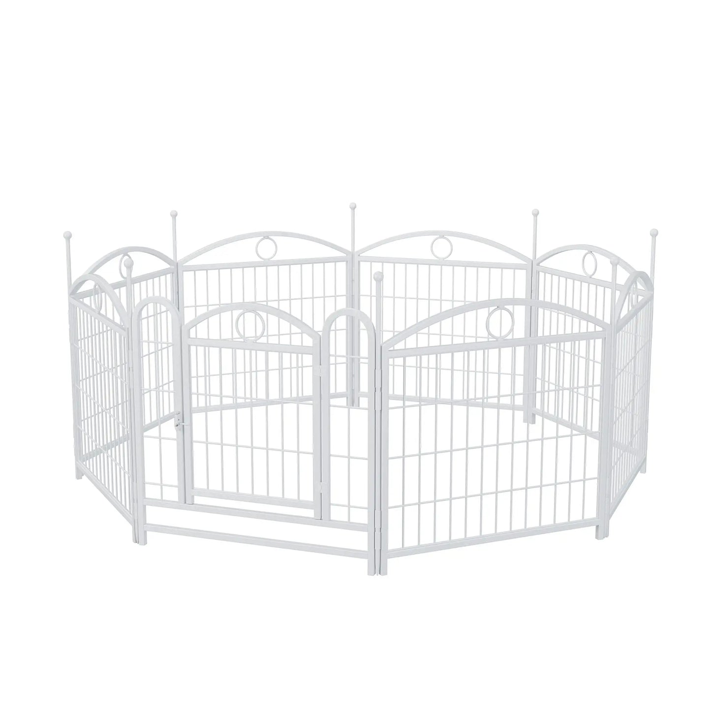 Dog Playpen Indoor 24 inch 8 Panels Metal Dog Pen Pet Dog Fence Outdoor Exercise Pen with Doors, Heavy Duty Dog Fence Puppy Pen for Large Medium Small Dogs Indoor Outdoor Foldable Pet Exercise Pen