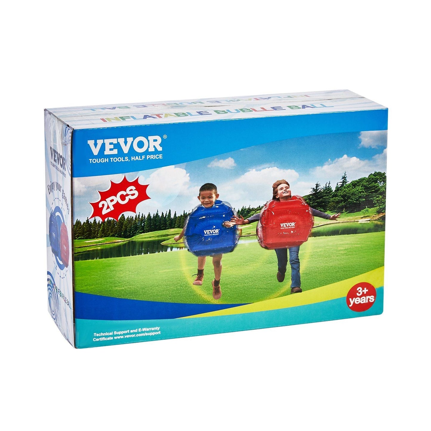 VEVOR Inflatable Bumper Balls 2-Pack, 2FT/0.6M Body Sumo Zorb Balls for Kids, Durable PVC Human Hamster Bubble Balls for Child Outdoor Team Gaming Play, Bumper Bopper Toys for Playground, Yard, Park Doba