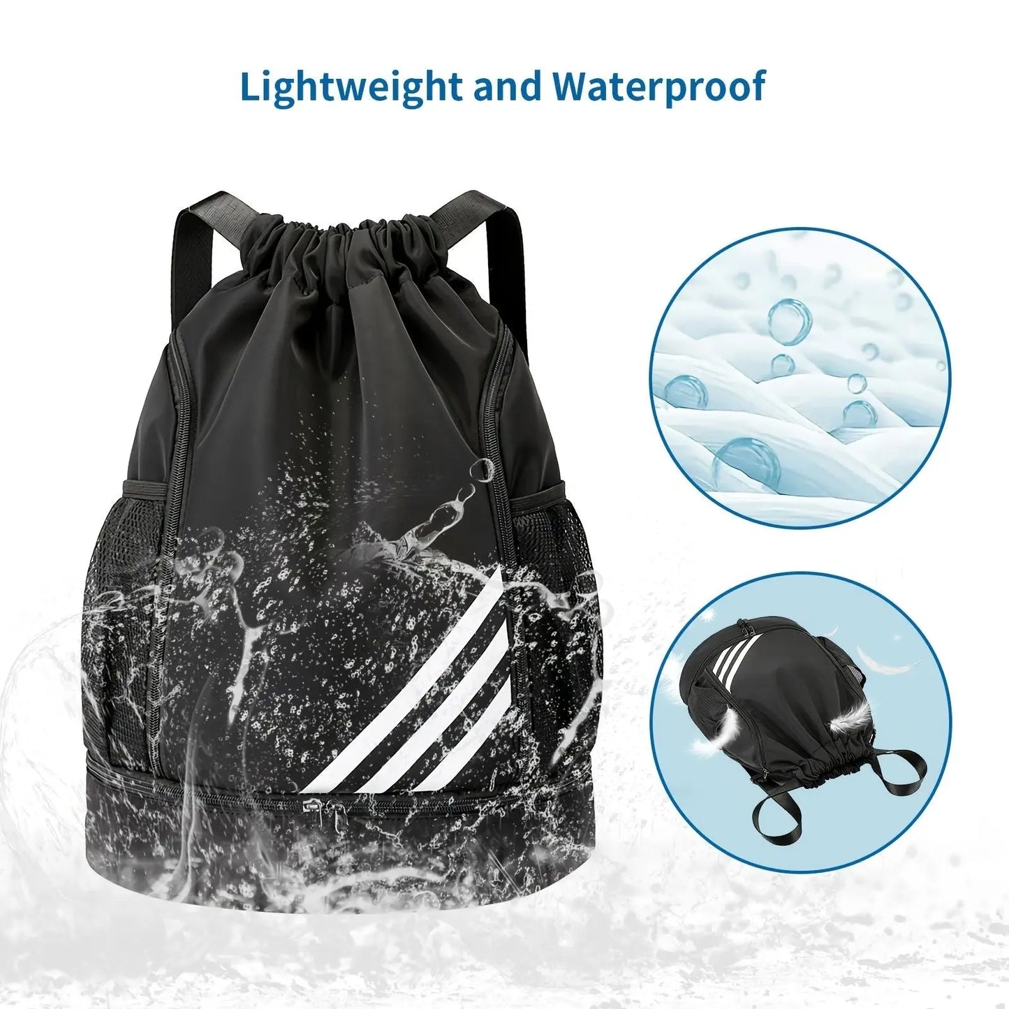1pc Lightweight Outdoor Drawstring Backpack With Side Pocket For Gym Fitness Yoga Dancing And Travel Doba