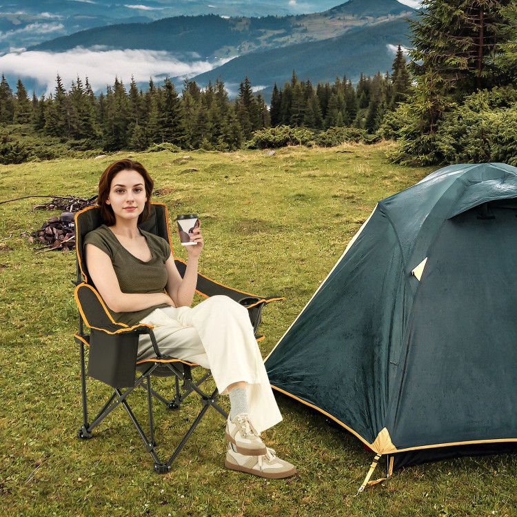 Folding Camping Chair with Footrest Camping Lounge Chair with Carry Bag Doba