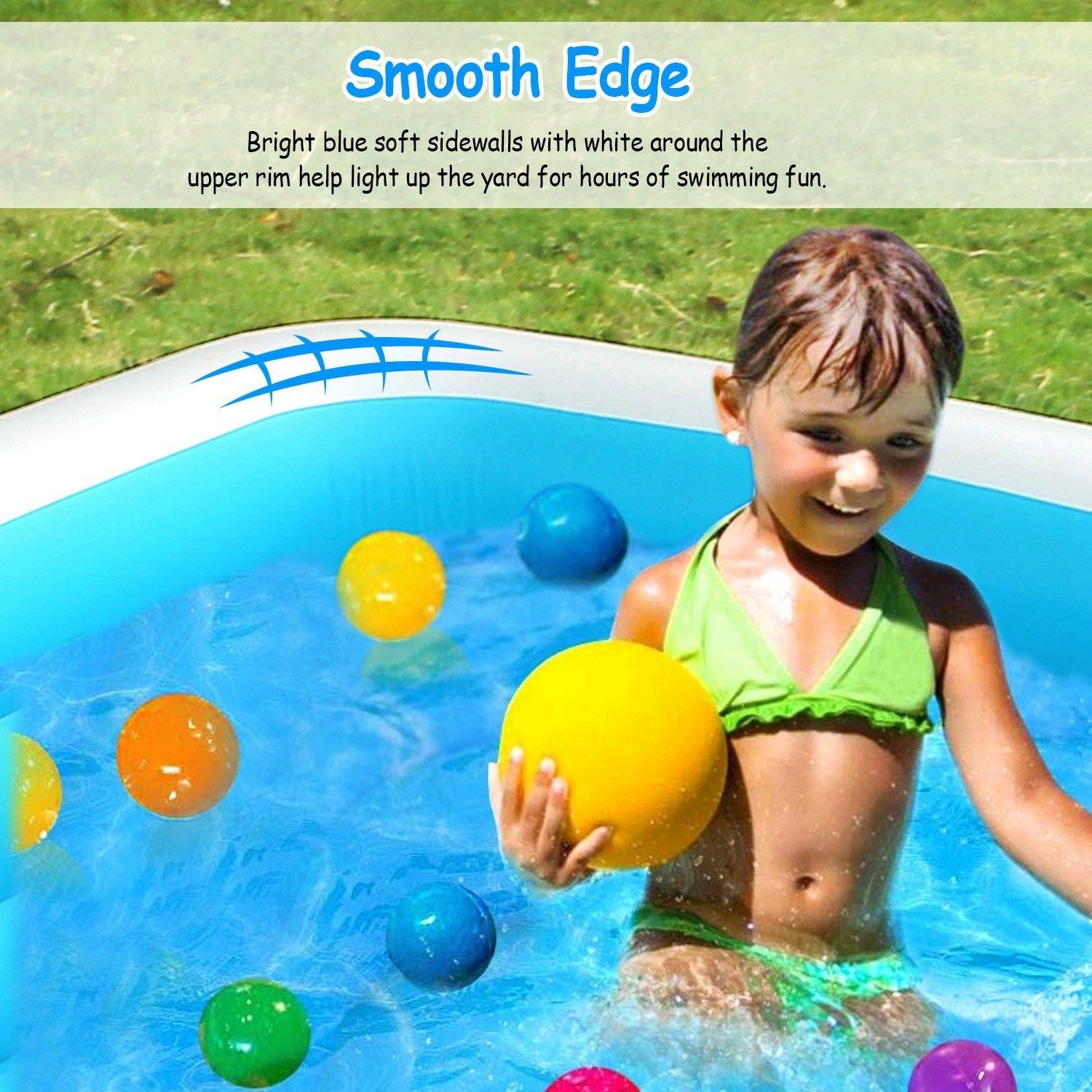 Inflatable Swimming Pools Family Swim Play Center Pool Blow up Kiddie Pool Doba