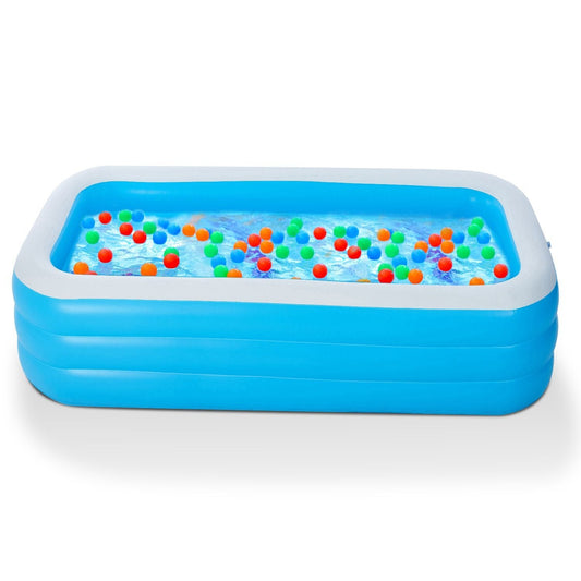 Inflatable Swimming Pools Family Swim Play Center Pool Blow up Kiddie Pool for Family Inflatable Lounge Pool for Kids Baby Adult Inflatable Water Ball Pool Doba
