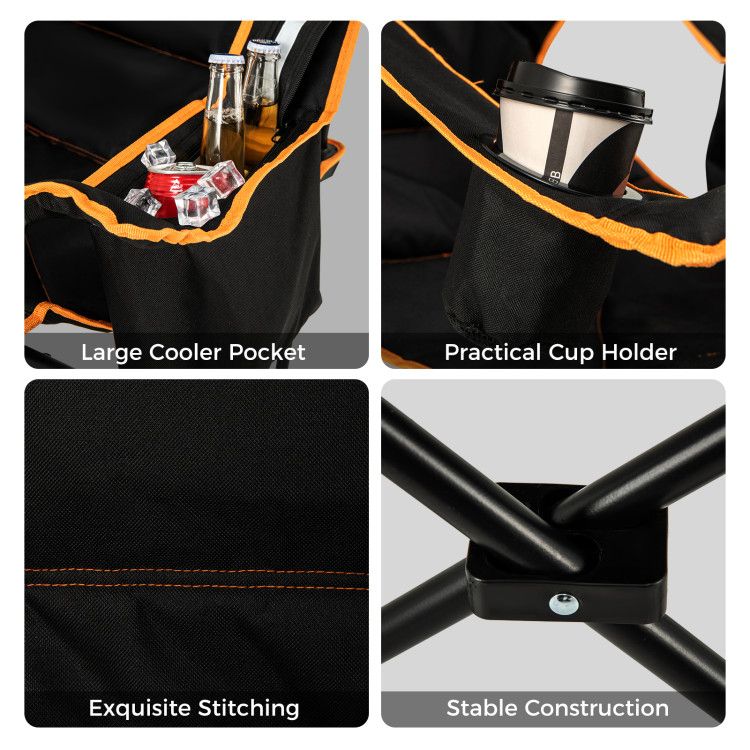 Folding Camping Chair with Footrest Camping Lounge Chair with Carry Bag Doba