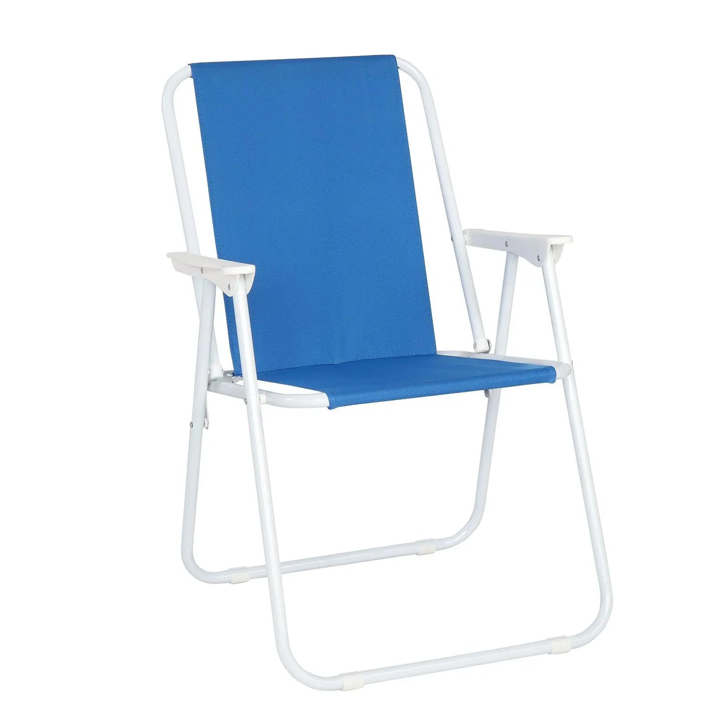 Oxford Cloth Iron Outdoor Beach Chair Blue Doba