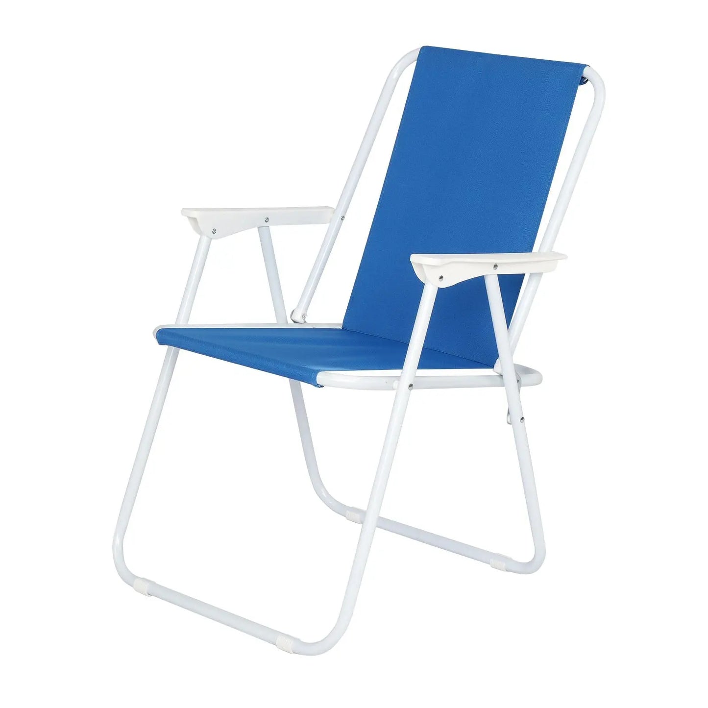 Oxford Cloth Iron Outdoor Beach Chair Blue Doba