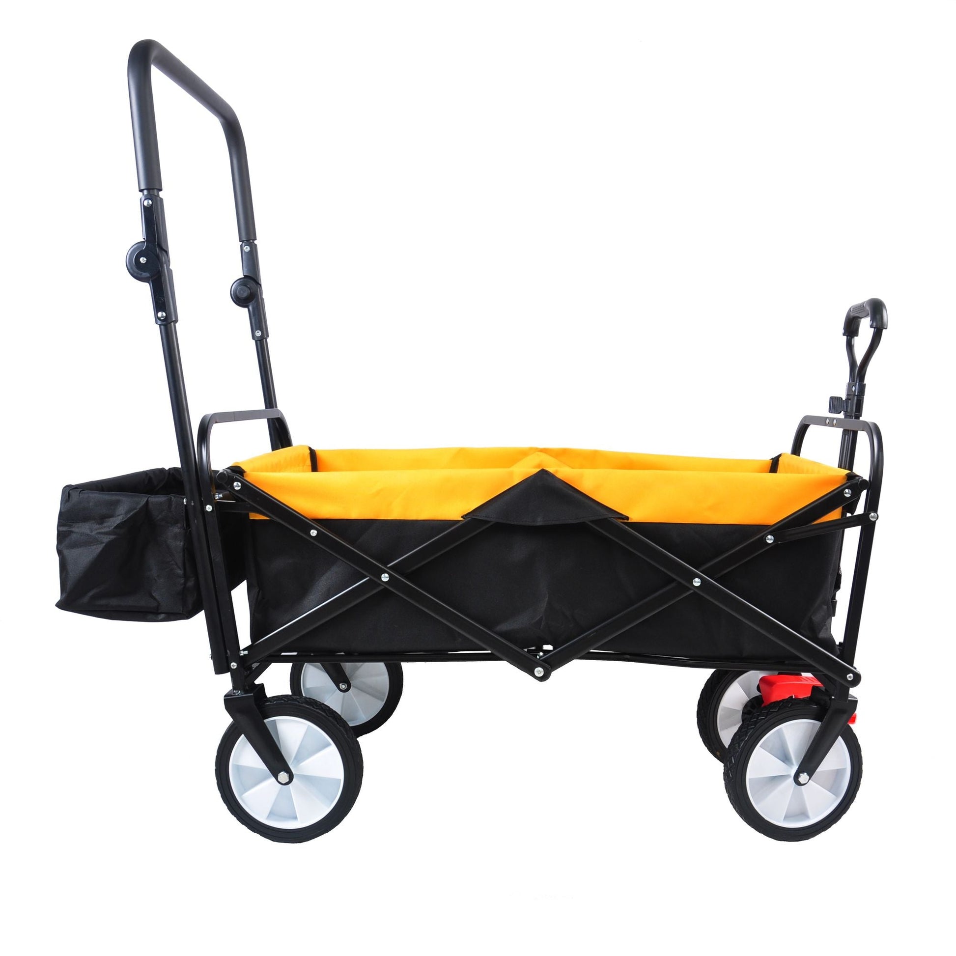 folding wagon Collapsible Outdoor Utility Wagon, Heavy Duty Folding Garden Portable Hand Cart, Drink Holder, Adjustable Handles Doba
