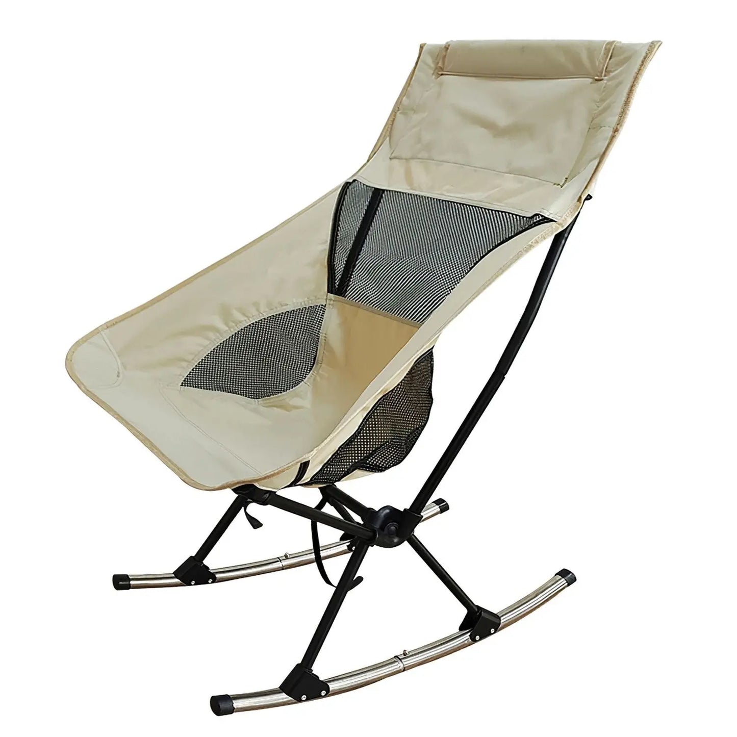 Portable Camping Rocking Chair 198LBS Weight Capacity Included Carry Bag High Back Rocker Chair For Patio Fishing Beach Lawn Travel Doba