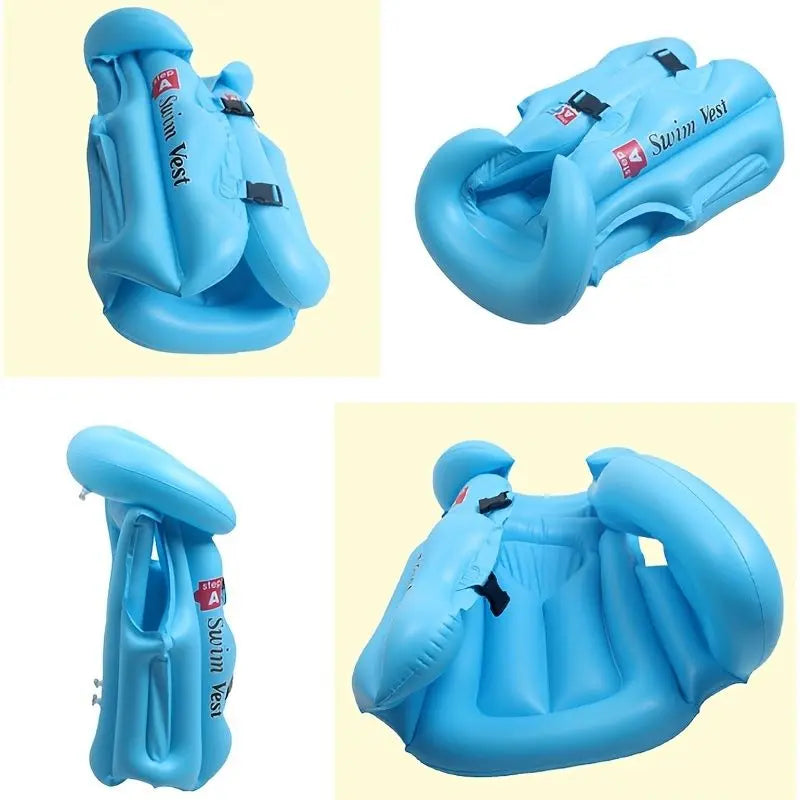 Swim Vest For Kids ; 4-12 Years Old Inflatable Swimming Floaties With Adjustable Safety Buckle & Dual Airbags For Boys Girls; Water Vest For Pool; Beach; Lake & Ocean Doba