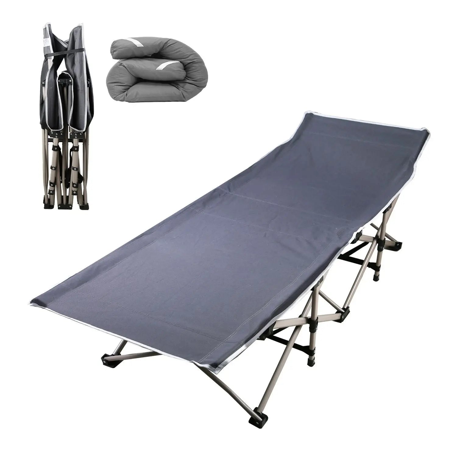 Folding Camping Cot Portable Sleeping Camping Bed Collapsible Travel Camp Cots Guest Bed Cot with 2-Sided Soft Pad 440LBS Max Load Doba