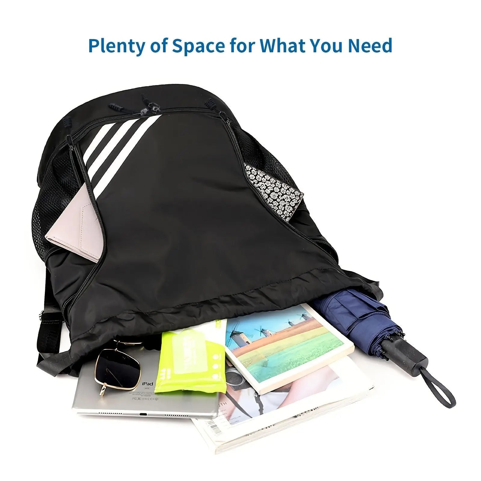 1pc Lightweight Outdoor Drawstring Backpack With Side Pocket For Gym Fitness Yoga Dancing And Travel Doba