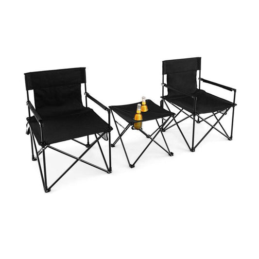 Outdoor Folding Camping Chairs and Table Set with Carrying Bag Doba