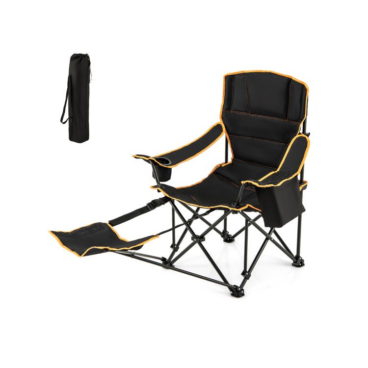 Folding Camping Chair with Footrest Camping Lounge Chair with Carry Bag Doba