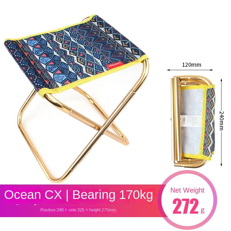 Outdoor folding chairs aluminum alloy fishing chairs barbecue folding stool portable camping pony Doba