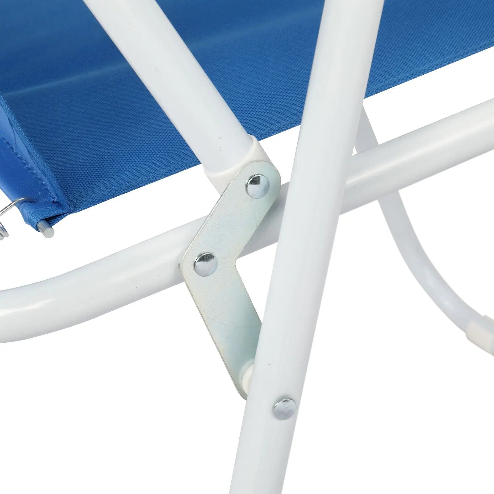 Oxford Cloth Iron Outdoor Beach Chair Blue Doba