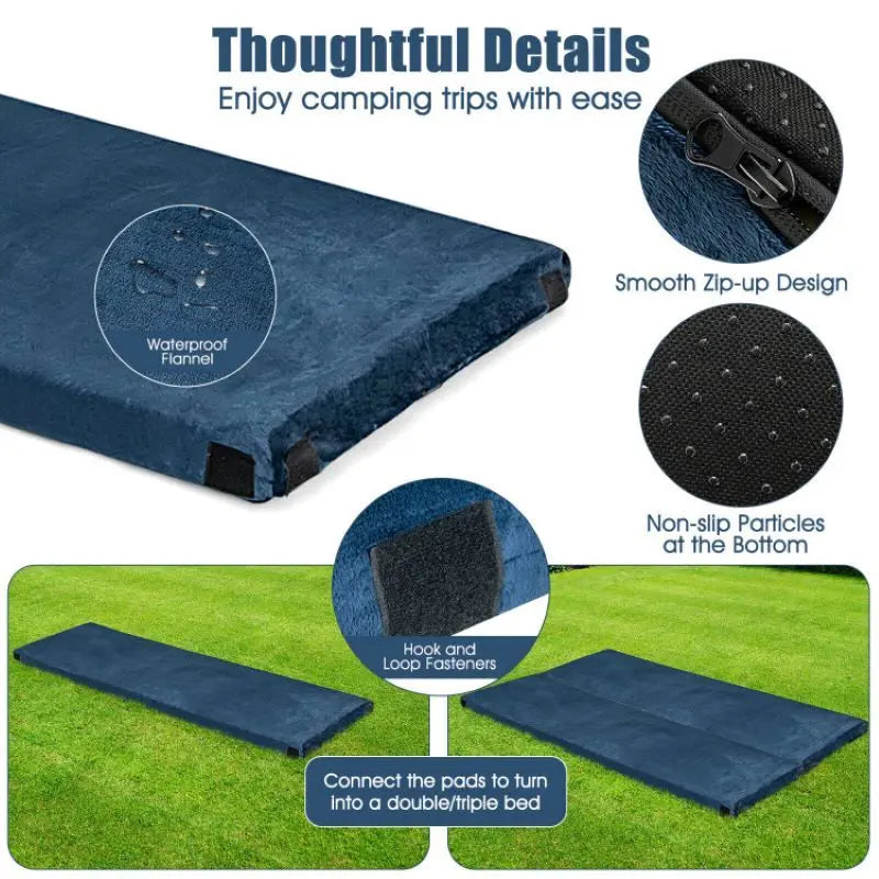 Foldable Lightweight Memory Camping Mattress with Carrying Bag Doba
