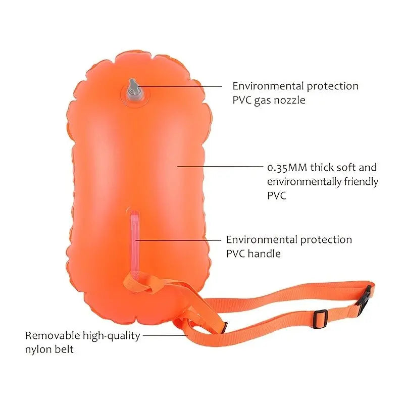 1pc High Visibility Swimming Float Safety Buoy Float With Dual Airbags Setup Doba