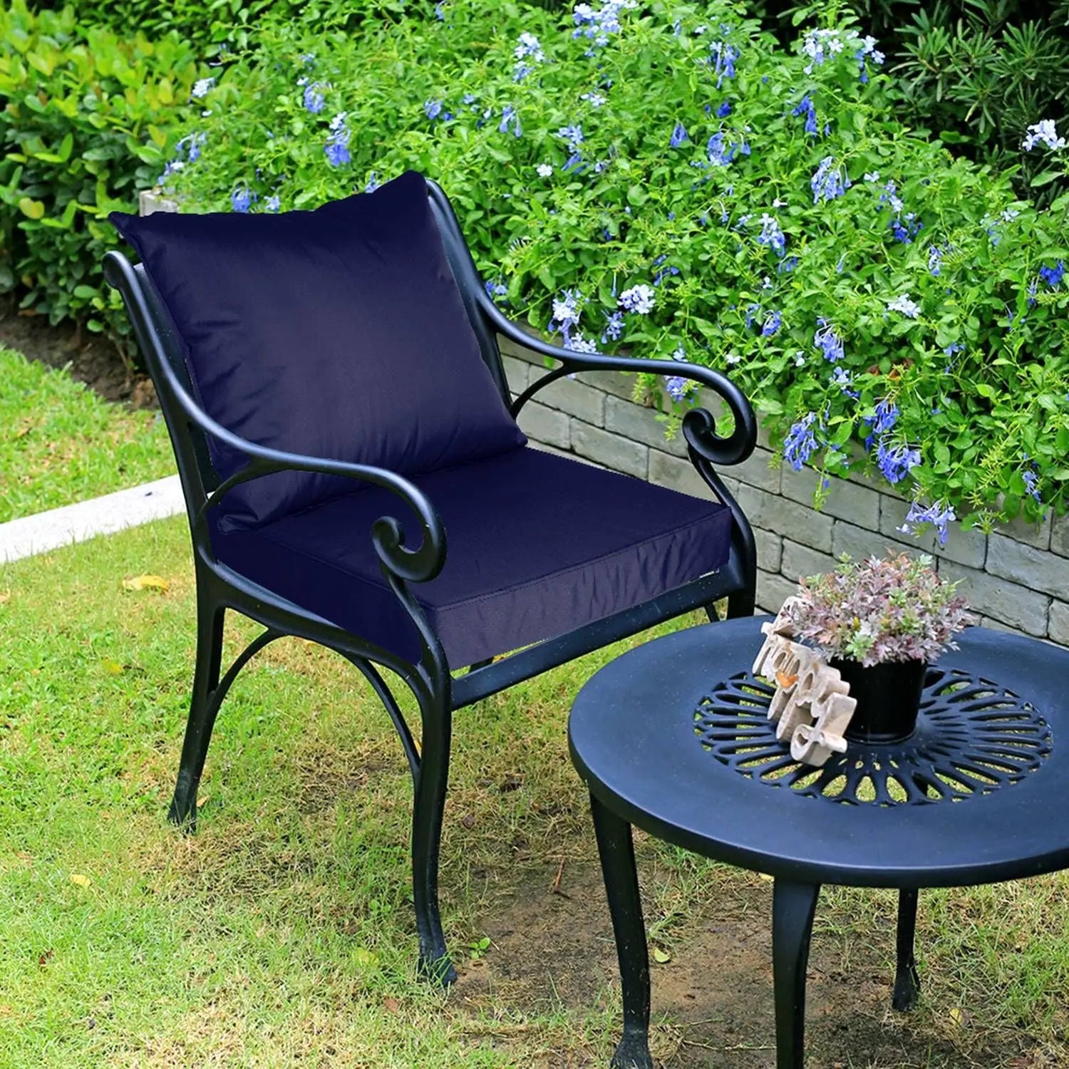 Outdoor Seat Cushion Set Waterproof Patio Furniture Cushion and Back Pillow Fade Resistant Deep Seat Set Chair Pad with Removable Cover for Chair Sofa Couch Doba