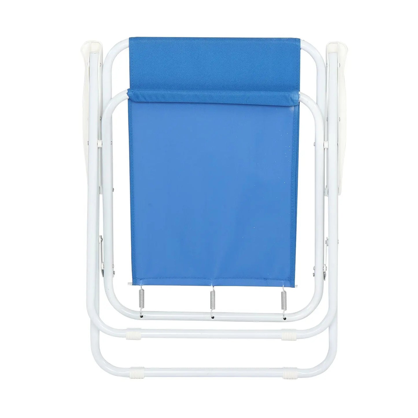 Oxford Cloth Iron Outdoor Beach Chair Blue Doba