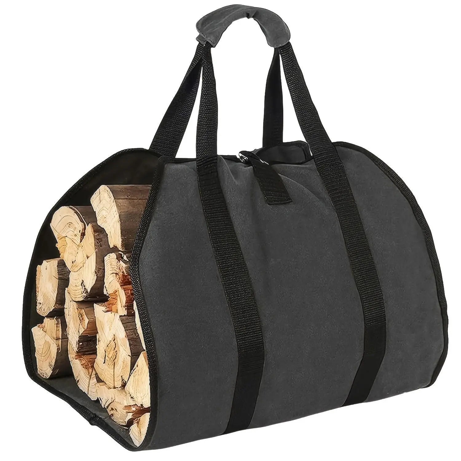 Outdoor Canvas Firewood Storage Bag Logging Tote Bag Doba